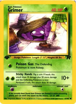 Pokemon TCG Grimer 1st Edition Team Rocket 57/82 LP - Image 1