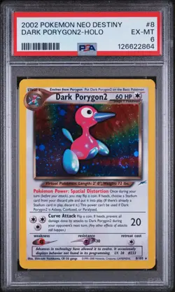PSA 6 EX-MT Dark Porygon2 Neo Destiny SWIRL Holo Rare Pokemon Card 8/105 - Image 1