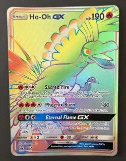 Ho-oh GX JUMBO SM80 PROMO Oversized Pokemon Card Shiny ULTRA RARE HOLO Exc - Image 2