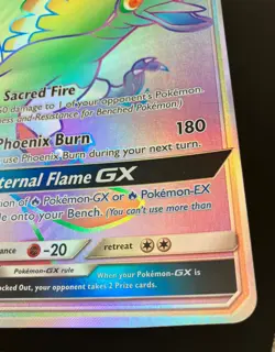 Ho-oh GX JUMBO SM80 PROMO Oversized Pokemon Card Shiny ULTRA RARE HOLO Exc - Image 5