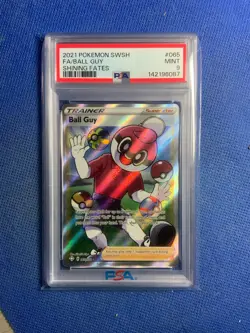 Graded PSA 9 2021 Pokemon Swsh - FA Ball Guy - Shining Fates - Image 1