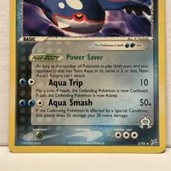 Pokemon TCG Team Aqua's Kyogre 3/95 Team Magma vs Team Aqua 2004 NM - Image 3