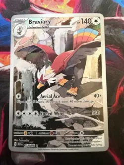 Pokemon TCG Braviary 155/086 Illustration Rare Sv: Black Bolt Holo - NM - Image 1