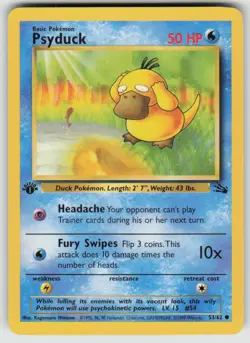 Psyduck 53/62 Common Fossil Pokemon 1st Edition Lightly Played - Image 1