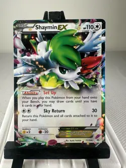 Pokemon TCG Shaymin EX 77/108 Ultra Rare Holo XY Roaring Skies LP - Image 1