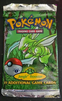 Pokemon 1st Edition Jungle Booster Pack SEALED Scyther artwork 1999 - Image 1