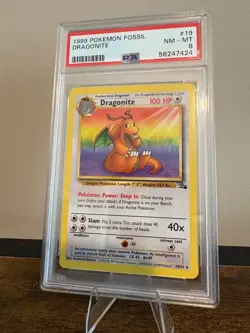 PSA 8 | 1999 Pokemon Fossil Dragonite #19 Vintage WOTC Rare - Image 1
