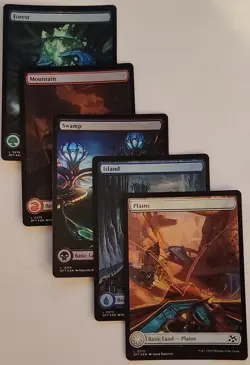 FOIL Aetherdrift Full Art Lands MTG DFT 1 of Each Set of 5 - Image 1