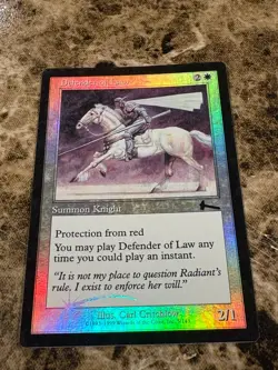 DEFENDER OF LAW Magic the Gathering MTG Urza's Legacy Foil MP - Image 1