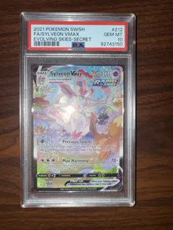 2021 Pokemon Evolving Skies Secret #212 Sylveon Vmax PSA 10 GEM MINT - Image 1