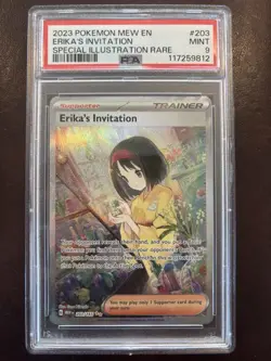Pokemon TCG Scarlet & Violet 151 Trainer Erika's Invitation 203/165 PSA 9 - Image 1