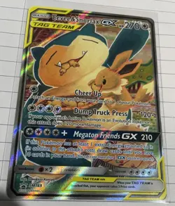 Pokemon Eevee & Snorlax GX TAG TEAM SM169 Full Art Holo Promo - Image 1