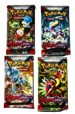 Pokemon TCG Scarlet & Violet Base Booster Pack ART Set 4 Factory Sealed Packs - Image 1