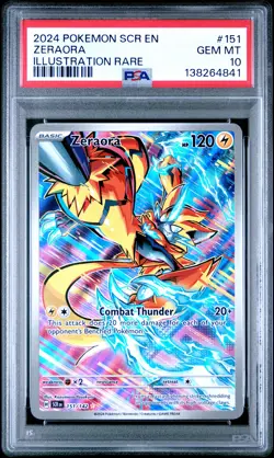 2024 POKEMON SCR EN-STELLAR CROWN ILLUSTRATION RARE #151 ZERAORA PSA 10 - Image 1