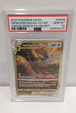 2023 Pokemon Sword & Shield Crown Zenith OrIgIn Forme Dialga Vstar #GG68 PSA 10 - Image 1