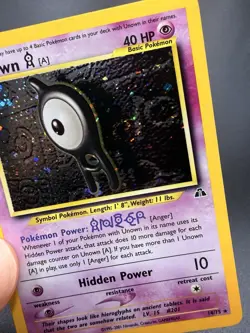 Pokemon Neo Discovery Unown A 14/75 Holo NM Swirl See Photos - Image 2