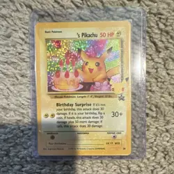 Pokemon TCG Birthday Pikachu Holo 50 HP #24 English ______'s Pikachu BS promo - Image 1