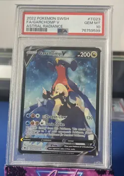 PSA 10 2022 POKEMON SWORD & SHIELD ASTRAL RADIANCE #TG23 FULL ART GARCHOMP V - Image 1