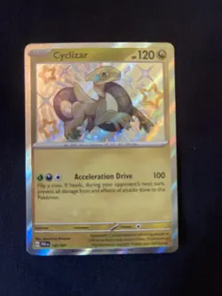 Pokemon TCG Cyclizar 195/091 Paldean Fates Holo Shiny Rare NM - Image 1