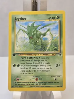Scyther 1st Edition 46/75 NM Neo Discovery Regular Pokemon TCG Near Mint - Image 1