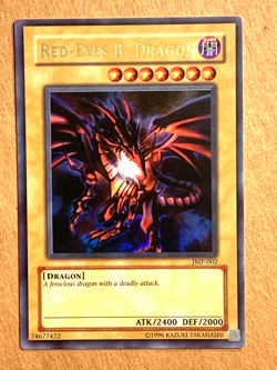 yugioh Red Eyes Black Dragon JMP-002 Ultra Rare Promo Played - Image 1