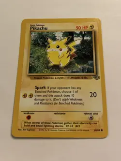 1995 Pikachu English version Old Back 60/64 Pikachu Pokemon Card Game - Image 1