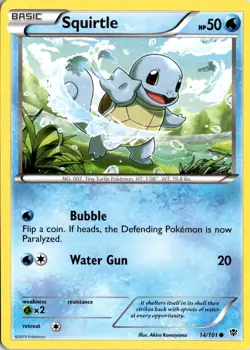 Squirtle 14/101 Plasma Blast Pokemon Card TCG - Image 1