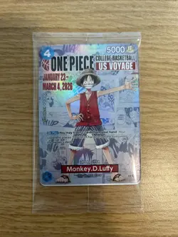 One Piece Monkey D Luffy US Voyage College Basketball Promo Card - Image 1