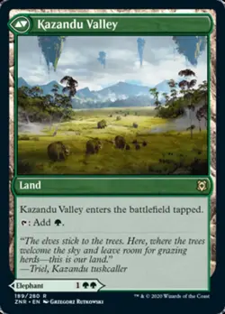 Kazandu Mammoth / Kazandu Valley Zendikar Rising NM Green Rare MTG CARD ABUGames - Image 2