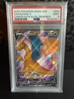 Pokemon Charizard V SWSH050 Champion's Path Promo PSA 9 Graded Card 2020 - Image 1
