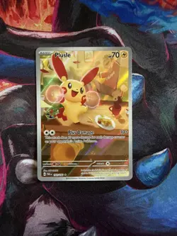 Pokemon TCG Plusle Illustration Rare Card Paradox Rift 193/182 - Image 1