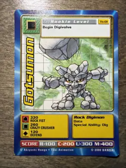 Digimon Gotsumon Tb-01 Taco Bell Promo Card LP - Image 1