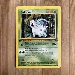 Nidoran Female 1st Edition 57/64 Jungle Common Pokemon Vintage Card WOTC MP 1999 - Image 1