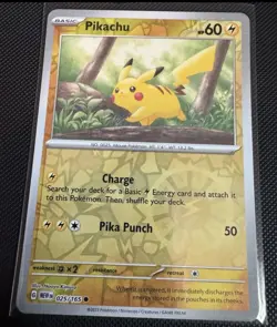 Pikachu Reverse Holo NM 025/165 Scarlet & Violet 151 Pokemon Card - Image 2
