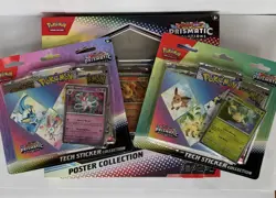 Pokemon TCG Prismatic Evolutions Tech Stickers & Poster Collection Bundle Sealed - Image 1