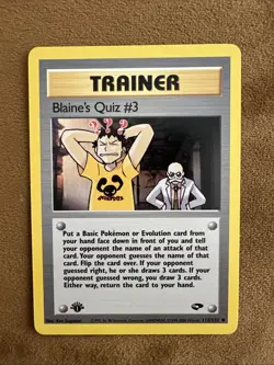 Blaine’s Quiz #3 112/132 1st Edition Gym Challenge Pokemon TCG Reg Uncommon - Image 1