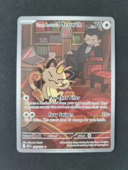 Pokemon Team Rockets Meowth 203/182 SV10 Destined Rivals Illustration Rare NM - Image 1