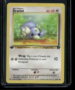 Pokemon Team Rocket First Edition #53/82 Dratini Non Holo - MP - Image 1