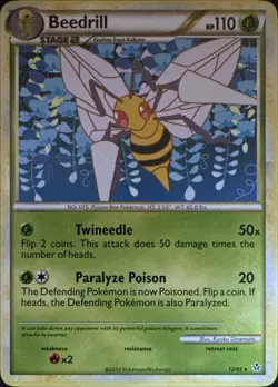 Beedrill 12/95 Rare HGSS Unleashed Pokemon Lightly Played - Image 1