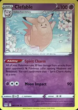 Clefable 063/196 Rare Lost Origin Pokemon Near Mint - Image 1
