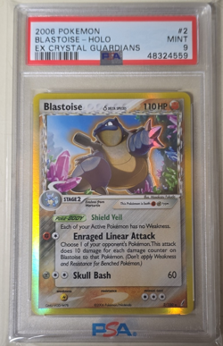 Pokemon TCG Blastoise Delta Species Holo EX Crystal Guardians 2/100 2006 PSA 9 - Image 1
