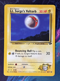 Lt. Surge's Voltorb - Gym Challenge - Common - 86/132 - Vintage Pokemon WOTC - Image 1