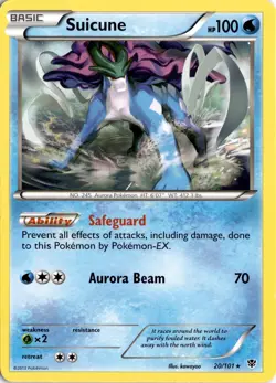 Suicune 20/101 Plasma Blast Pokemon Card TCG - Image 1
