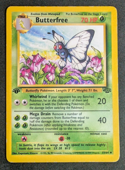 Pokemon Butterfree 1st Edition 33/64 Uncommon Jungle MP - Image 1