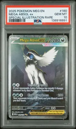 2025 POKEMON MEG EN-MEGA EVOLUTION #180 MEGA ABSOL EX PSA 10 - Image 1
