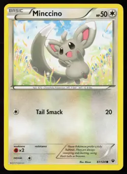 Minccino (87) 87/124 Normal Pokemon TCG XY - Fates Collide LP - Image 1