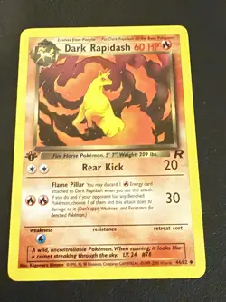 Pokemon TCG Dark Rapidash Team Rocket 1st Edition 44/82 LP - Image 2
