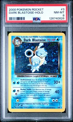 The Pokemon Company 2000 Team Rocket Dark Blastoise Holo 3/82 PSA 8 - Image 1