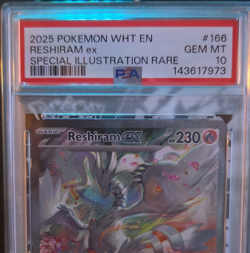Pokemon Reshiram ex 166/086 White Flare Special Illustration Rare PSA 10 Holo - Image 1