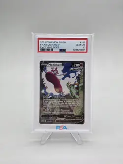 2021 MEDICHAM V POKEMON #186/203 EVOLVING SKIES ALT ART GEM MINT PSA 10 - Image 1